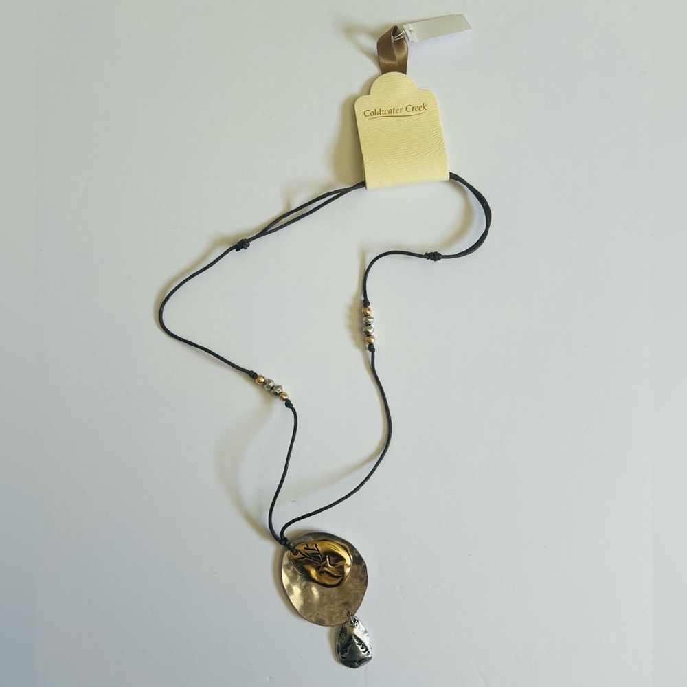 NWT Coldwater Creek Gold & Silver Tone Boho Style Cord Necklace ✨